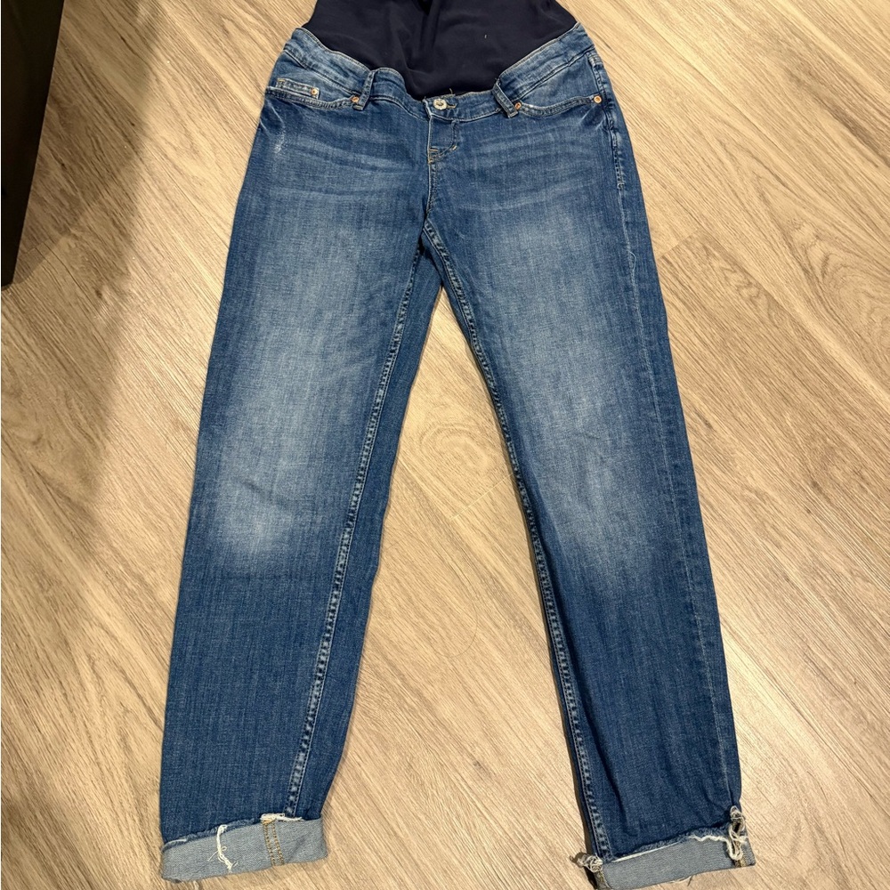 H&M maternity over the belly boyfriend jeans